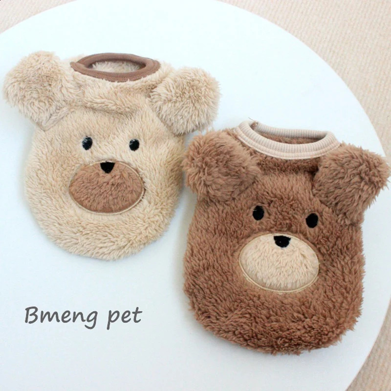 Fleece Fur Pet Dog Sweaters Vest Clothes Cat Bear Puppy Teddy Autumn Winter Warm Clothes Costume 250206