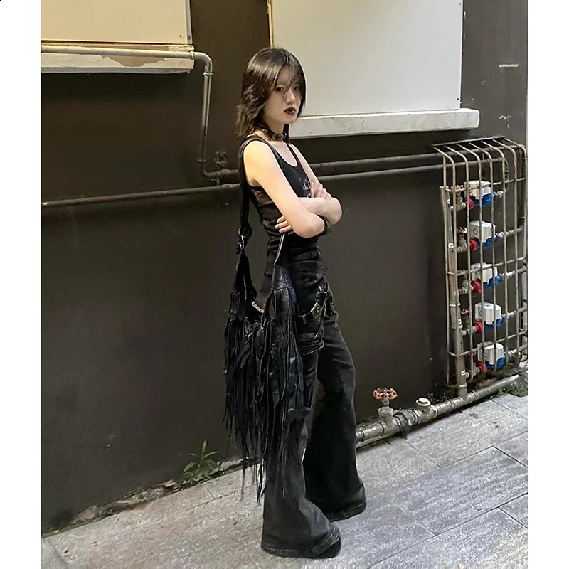 2000s Retro Low Rise Skinny Flared Pants y2k Women Jeans Long Denim Trousers Vintage Clothes Korean Fashion Fairycore Streetwear 250206