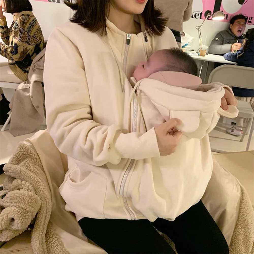 Parent-child One-piece Baby Mother Breastfeeding maternity Clothes Spring Autumn Newborn Outing Clothes Coat Sweater W250207