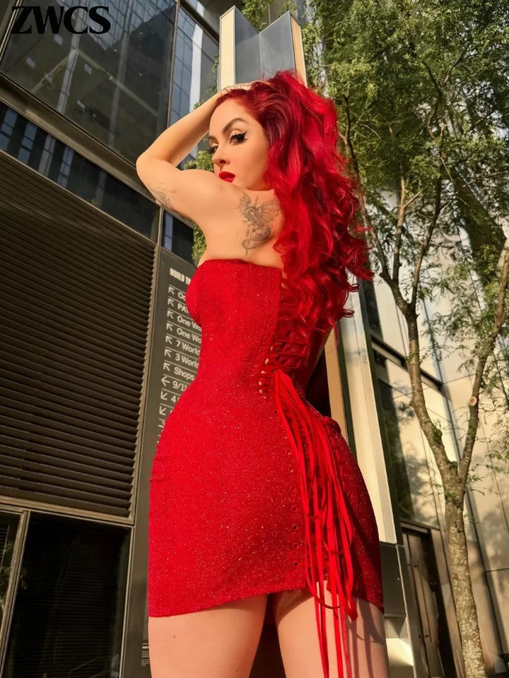 Sexy Strapless Shiny Mini Dress Women Elegant Solid Tube Lace Up Backless Short Dresses 2025 Female Evening Party Vestidos 250207