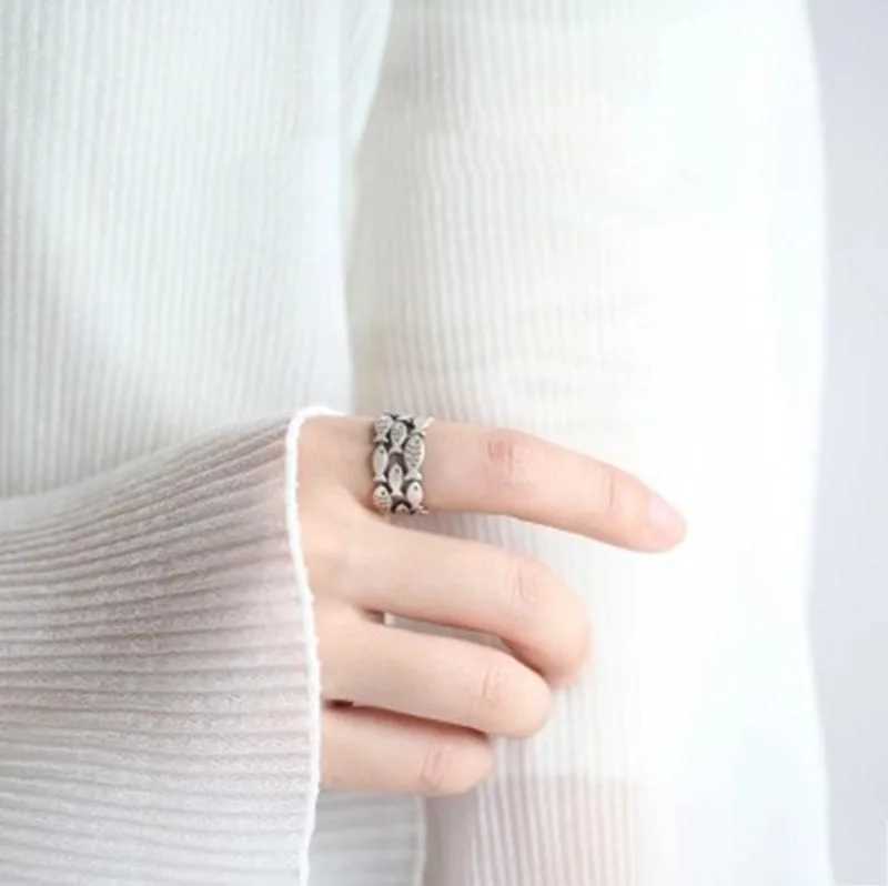 XIYANIKE Silver Color Handmade Engagement Rings for Women Wedding Couple Creative Design Cute Fishes Jewelry Adjustable W250207