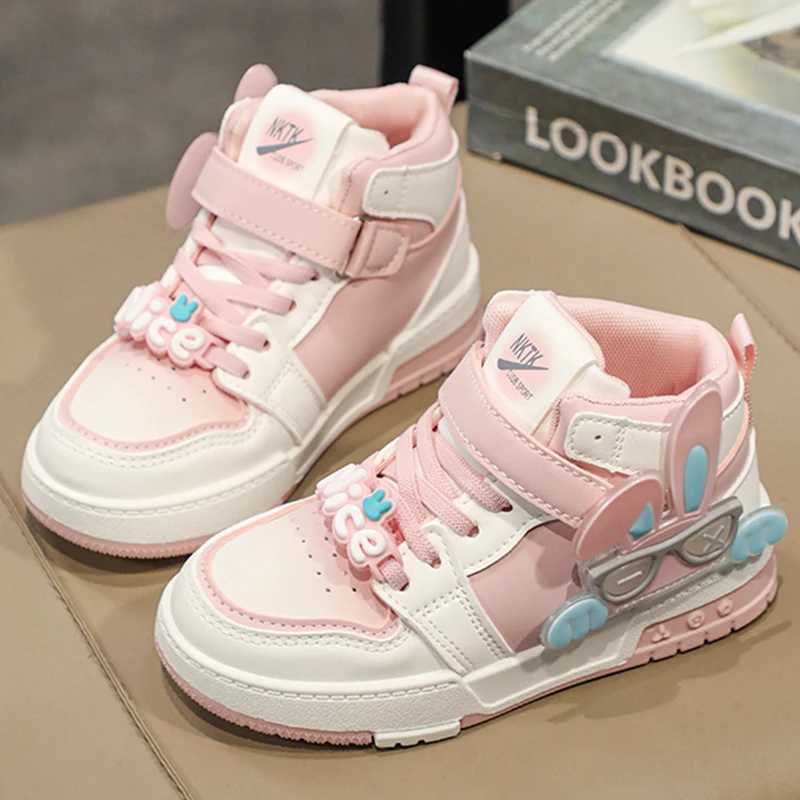Hot Sales Childrens Casual Shoes Fashion High Top Anti Slip Board Shoes Outdoor Lightweight Breathable New Flat Shoes for Kids W250207