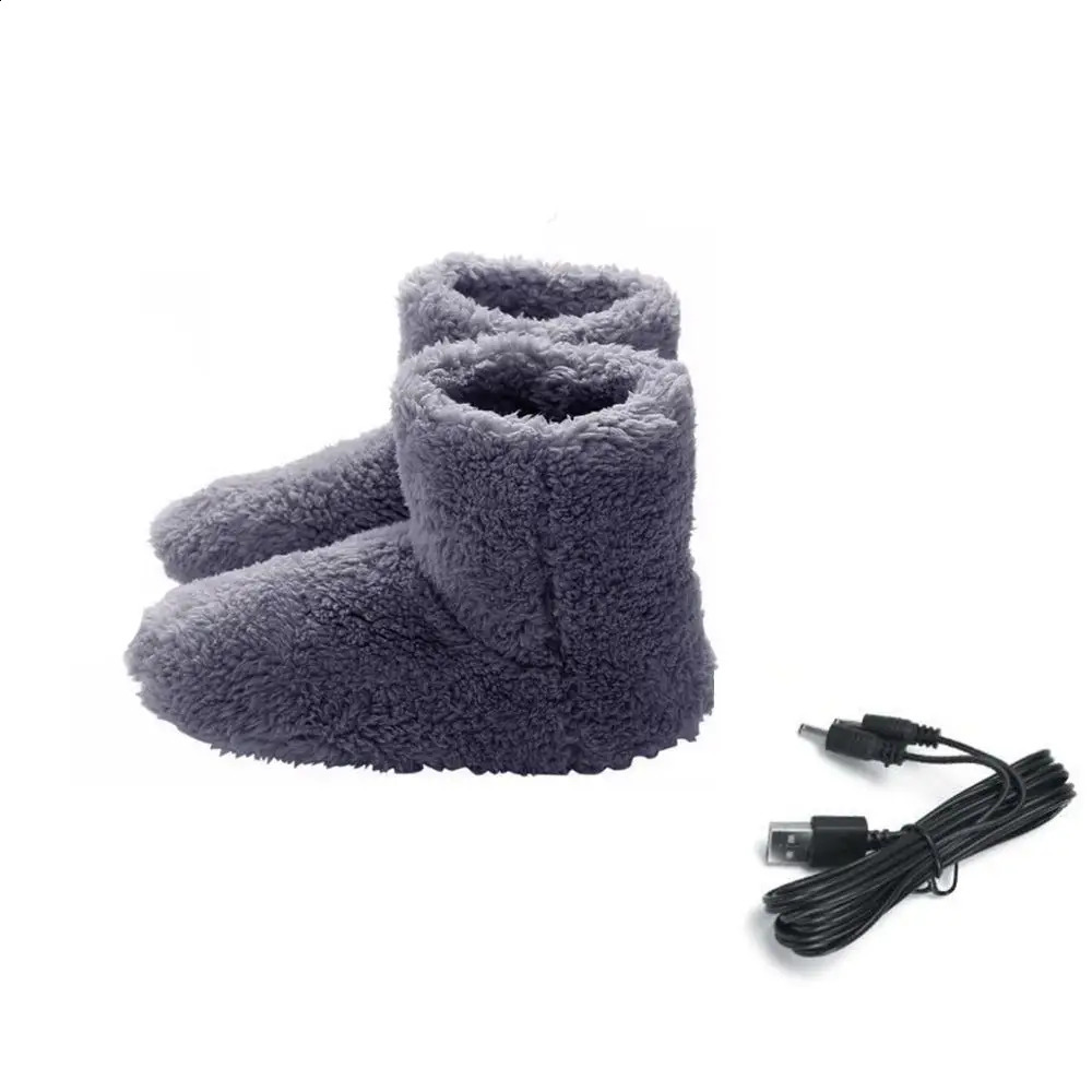 Electric USB Heated Shoes Washable Shoes Comfortable Plush Warmer Foot Winter Foot Care Slipper Unisex Plush Slippers 250120