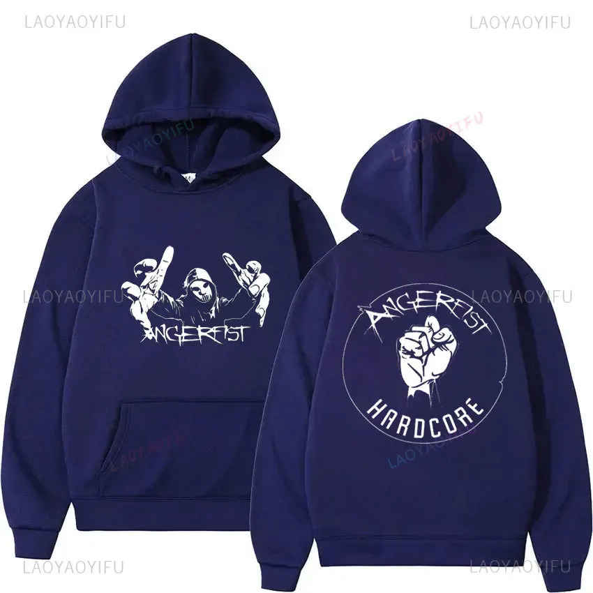 Fashionable Angerfist Mens Hoodie Hard CORE TECHNO MAINSTREAM GABBA Womens Dutch Gabber Music Sweatshirt 250207