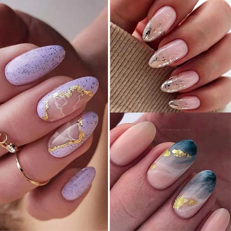 1 Box Silver Irregular Aluminum Foil Colorful Paper Nail Art Sticker 3D Glitter DIY Manicure UV Gel Polish Decoration Tools 250115