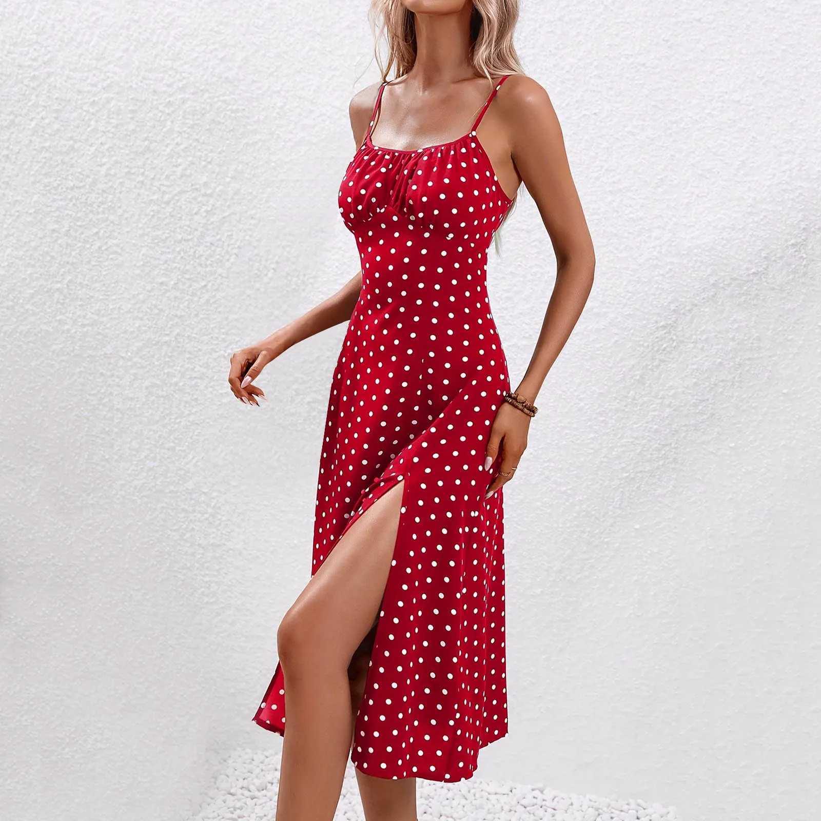 Casual Lace-Up Floral Print Summer Dress Sexy Strappy Hight Split Boho Dresses Backless Holiday Sundresses Women Robe FemmeXJ2500207