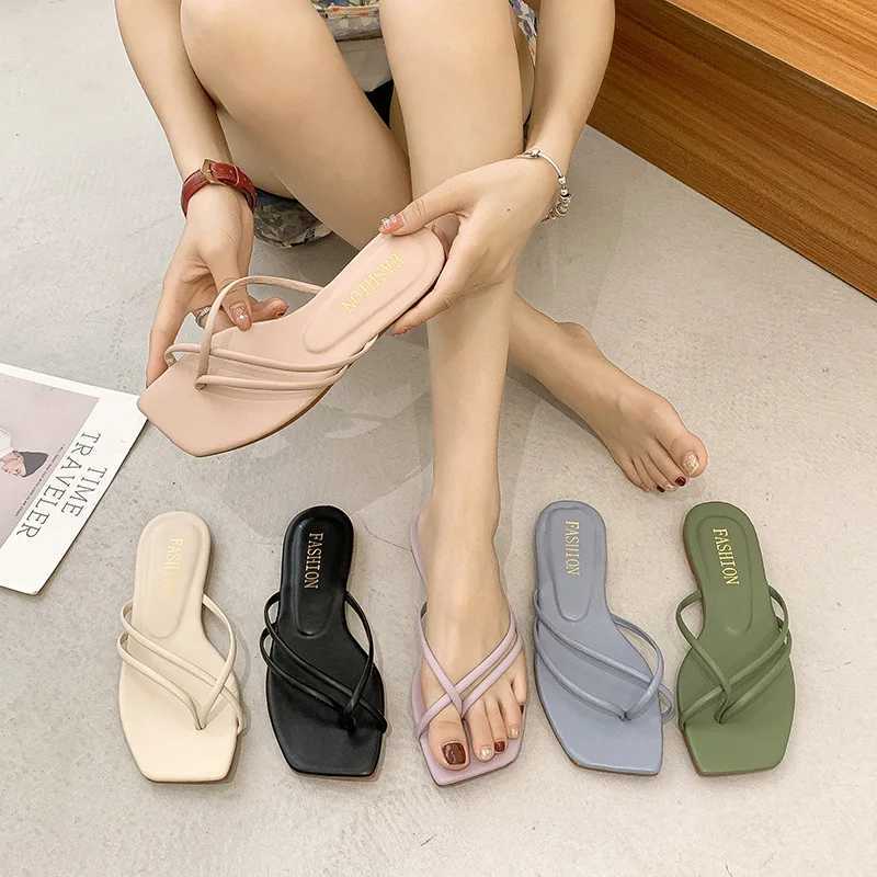 Large Size 35-43 Flats Flip Flops Clip Toe Slippers Women Shoes Ladies New Casual Mules Beach Slides Sandals New 2023XJ250207
