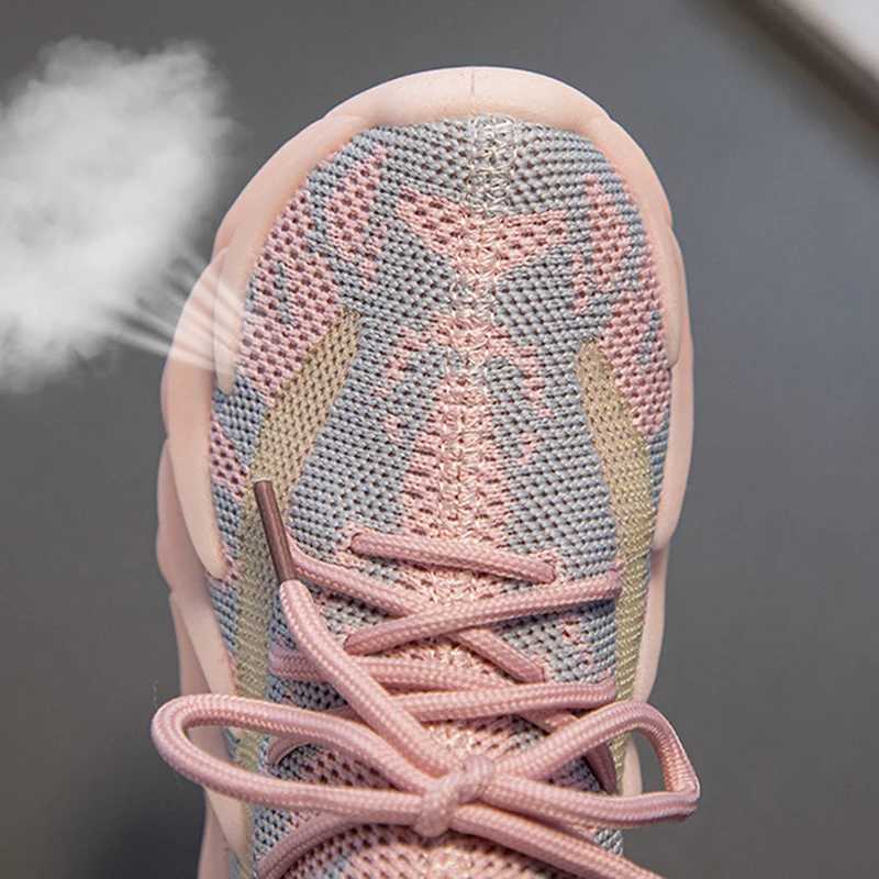 Fashion Knit Sports Shoes 2024 Breathable Soft Soles Anti Slip Sneakers for Boys Girls Spring Autumn Trendy Mesh Shoes for KidsXJ250207