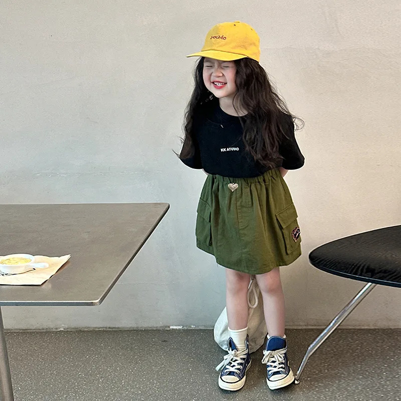 Girls T-shirt Summer Korean Style Childrens false Two Thin T-shirt CuHK Childrens Round Neck Casual Simple Match 250207