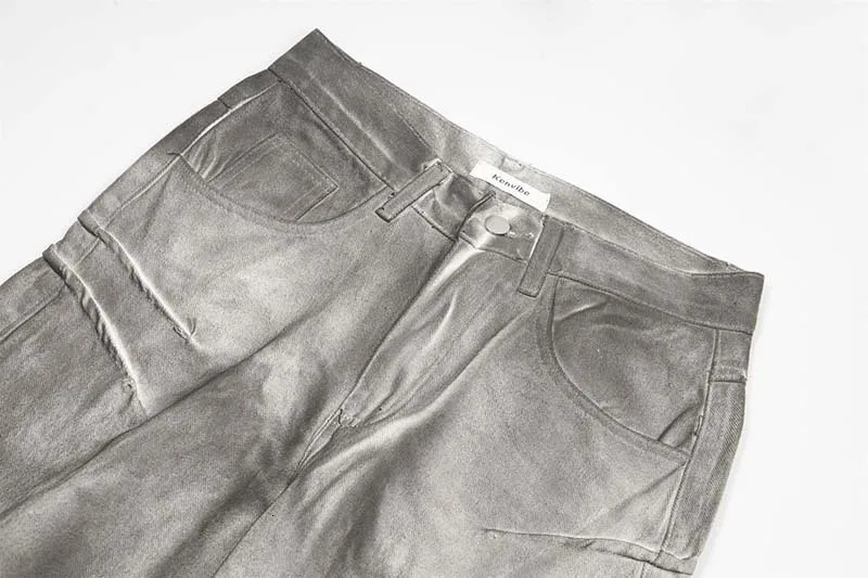 High Street Y2k Jeans Men Distress Water Washed loose Denim Pants Wide Leg Baggy Jeans Vintage Y2k Clothes Men 250206