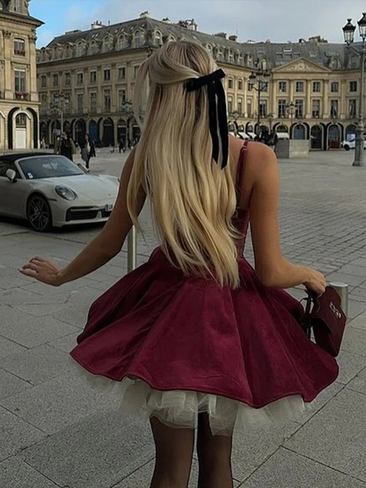 Sexy Tube Top Lace Dress Women Slim Sleeveless Pleated Mini A-line Party Dresses 2024 Fashion Solid Evening Strap Solid Robe 250207