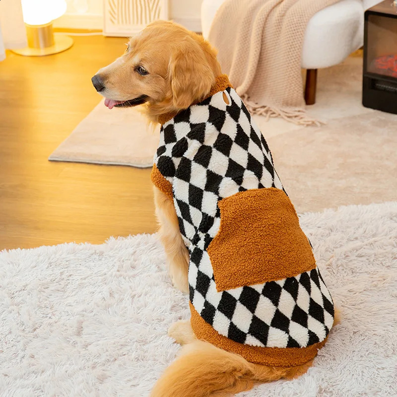 Dog Clothes for Big Dogs Winter Warm Dog Vest Fleece Dog Coat Pet Dog Hoodies Golden Retriever Collie Medium Large Dog Costume 250206
