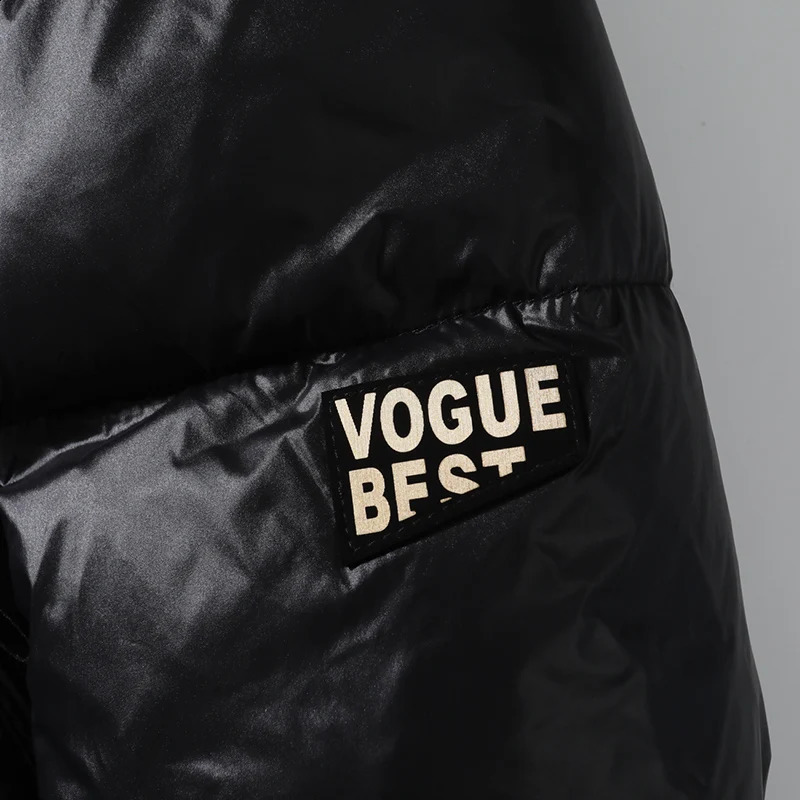 2024 Winter Warm Jacket Mens Trendy Black Gold Bright Waterproof Parka Short Womens Casual Down Cotton Padded Coat 250109