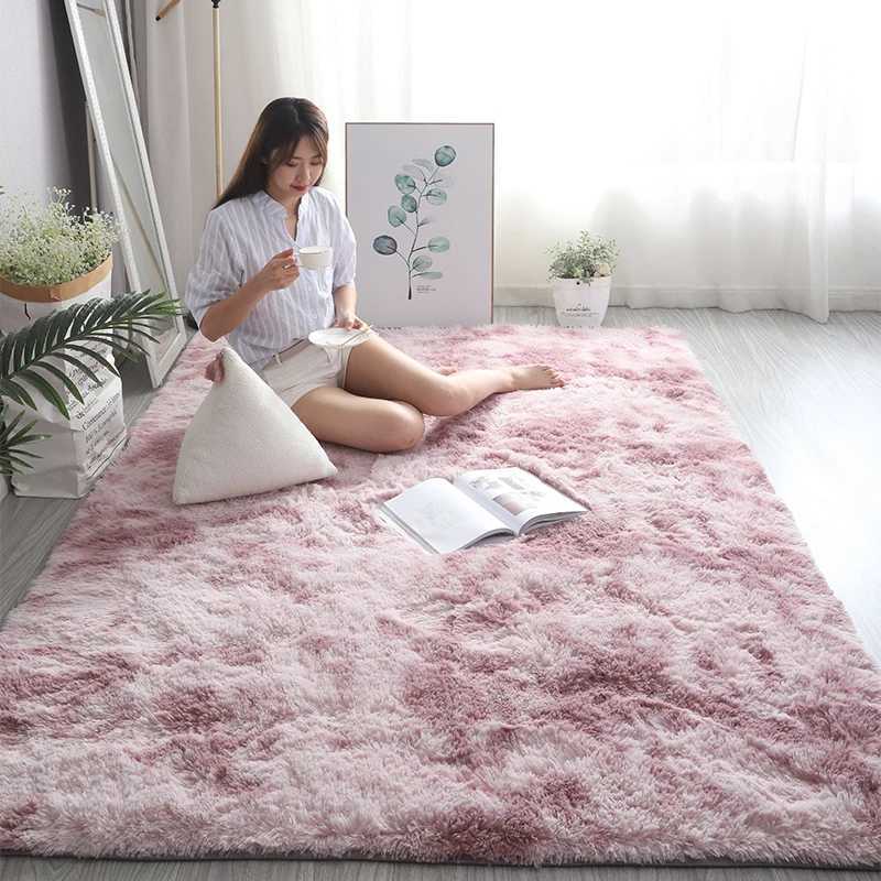 Pink Kids Carpet For Girls Bedroom Decoration Nordic large Living Rooms Rugs Fluffy Hall Carpets Soft Plush Nursery Play MatsC250207