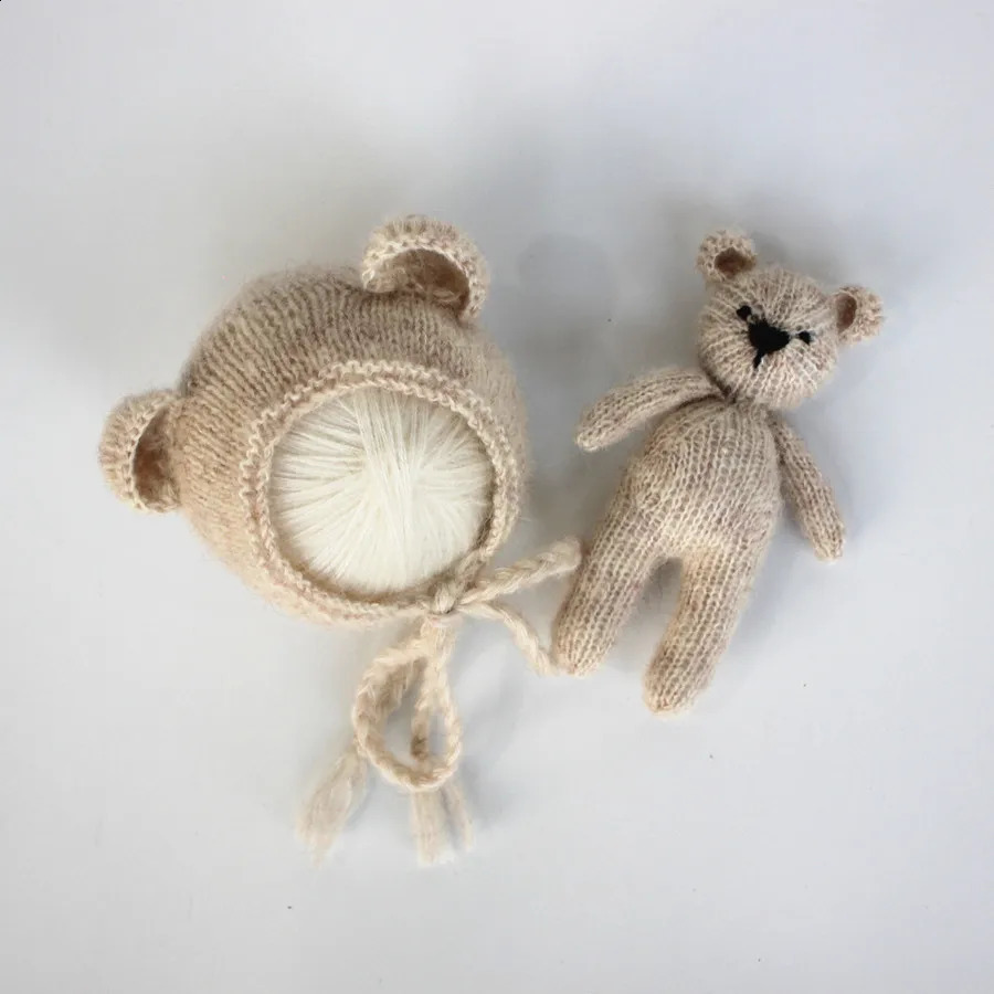 born Baby Bear Caps Doll Set Pography Props born Beanies Baby Keepsakes Babies Accessories born Po Props 250206