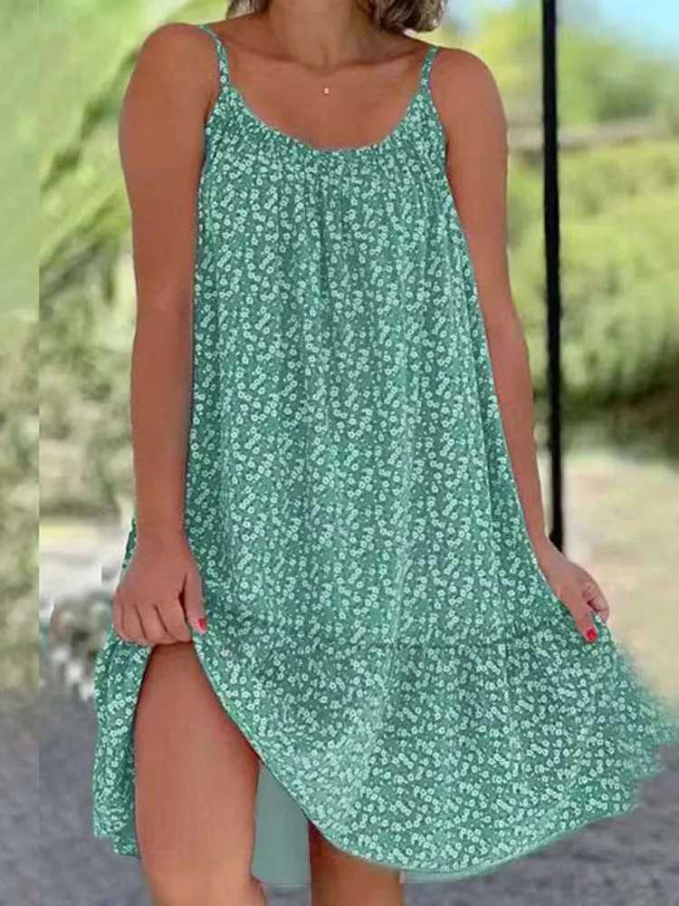 Women Slip Loose Floral Print Dress Summer Fe Sveless Oversized S-5XL Swing Party Dresses FYY-1030XJ2500207