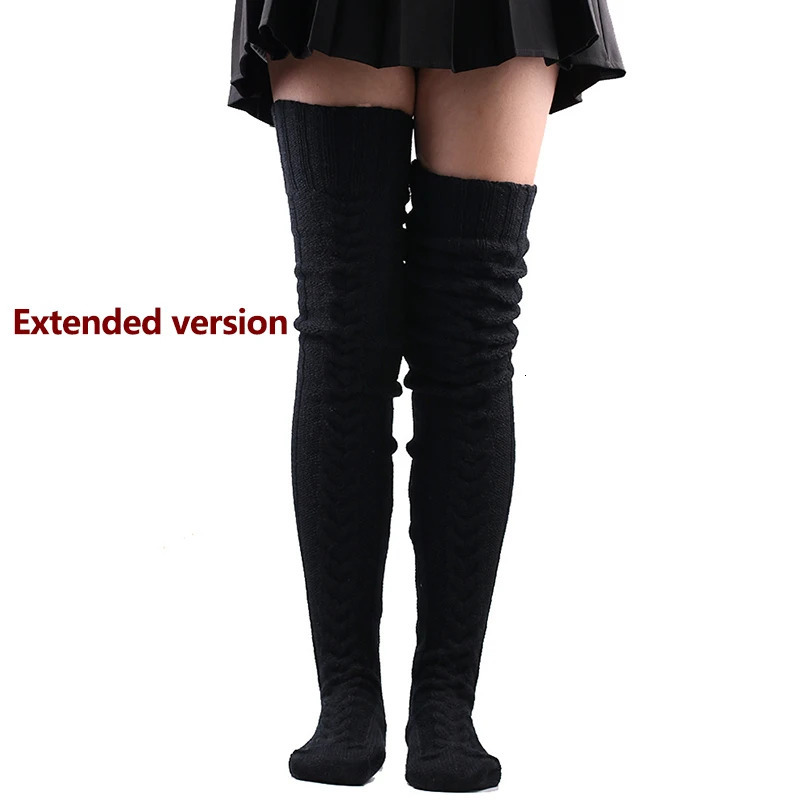Cute Long Socks Lolita Leg Warmer Knitted Woollen Foot Warmer Stockings Autumn Winter Woman Knee-High Socks Leisure Loose Socks 250121
