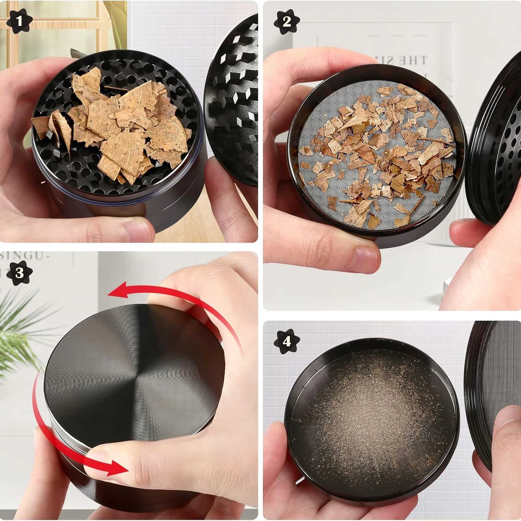 6m Herb Grinder 4 Layers Mill Zinc Alloy Smoke Tobacco Cer Dry Herbal Sp Cigarette Smoking Accessories Grinders Grass Y250207