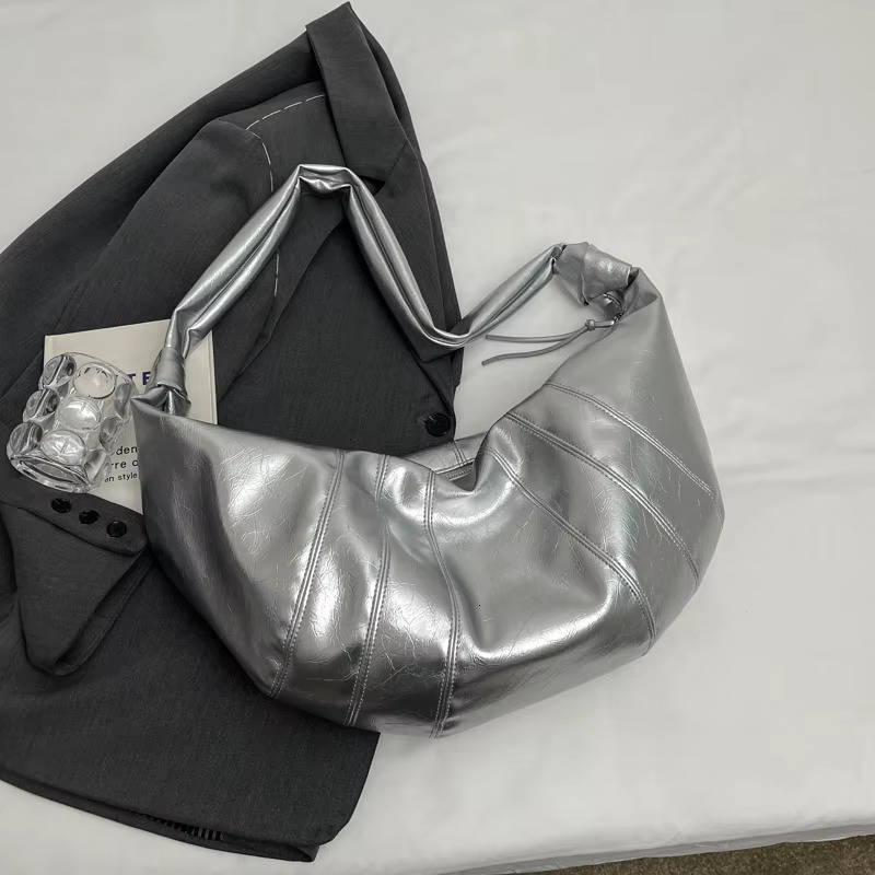 MOODS Crescent Shoulder Bags For Women 2024 Winter New Crossbody Soft PU Leather Large Capacity Shopper Tote Hobo Bag Female PU Casual