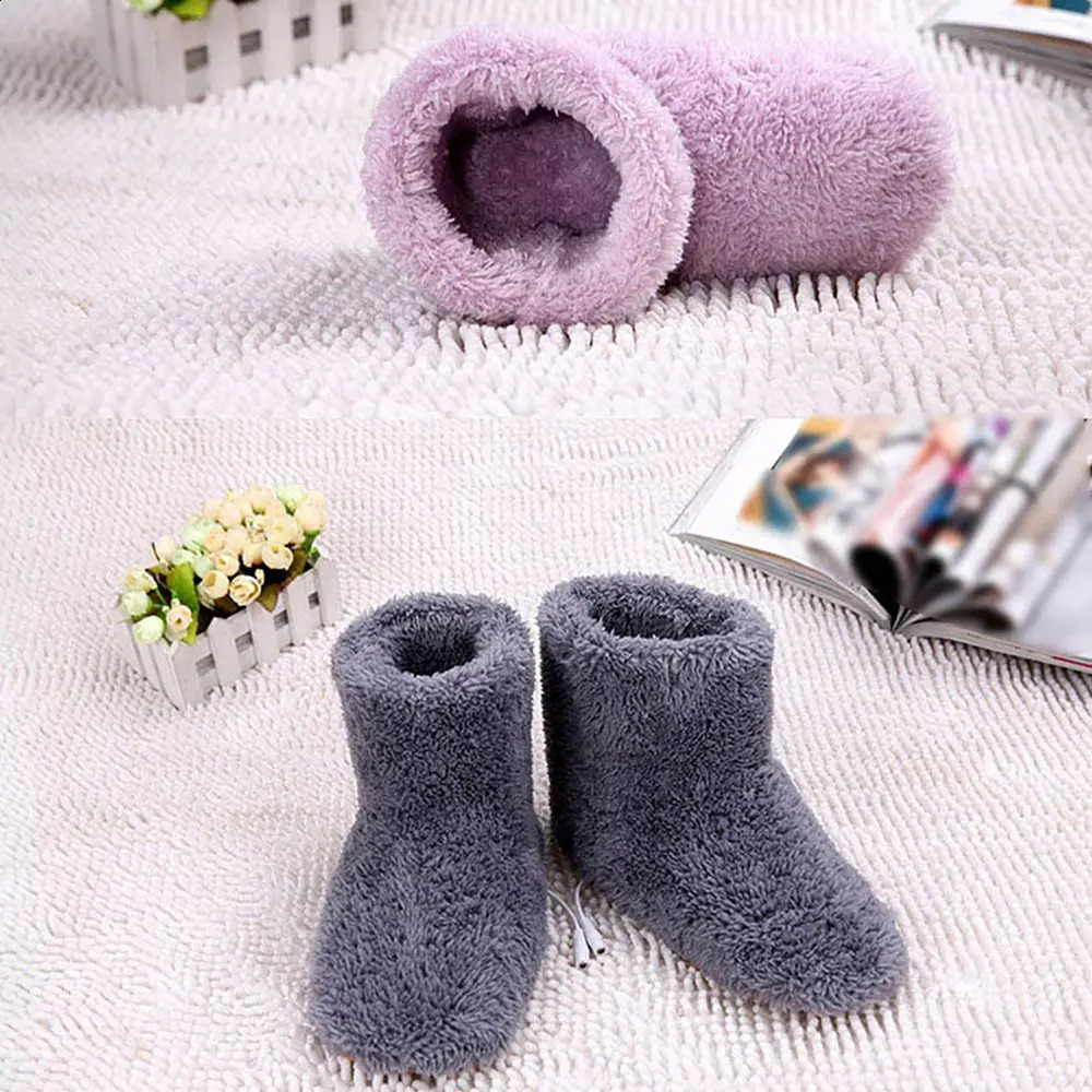 Electric USB Heated Shoes Washable Shoes Comfortable Plush Warmer Foot Winter Foot Care Slipper Unisex Plush Slippers 250120