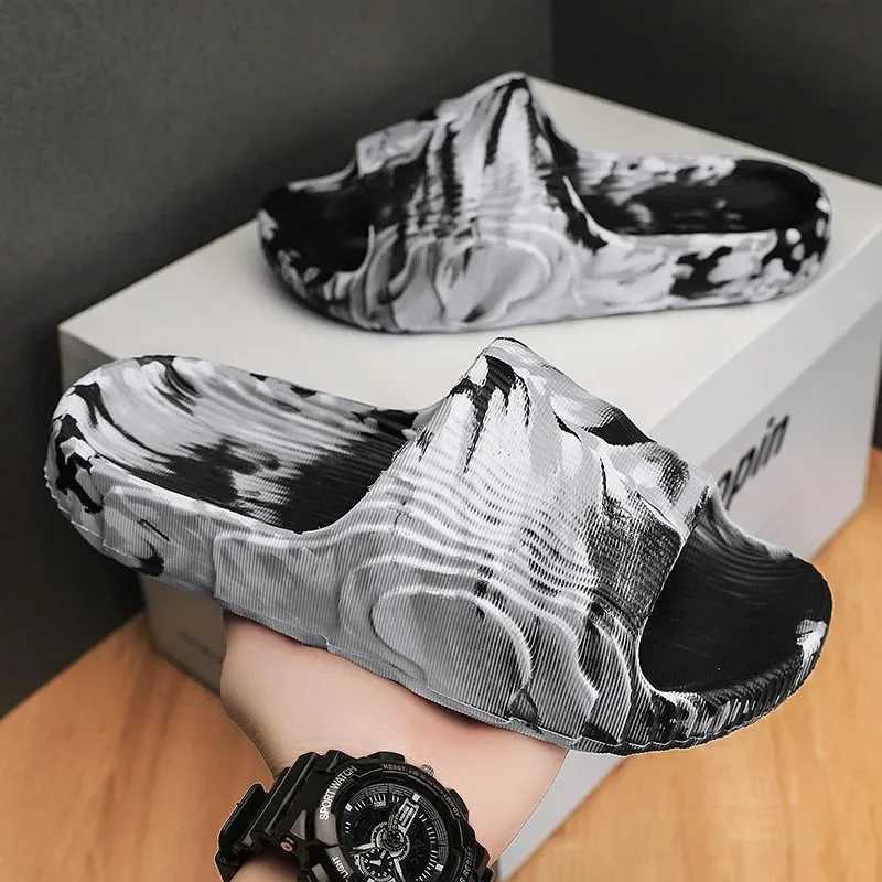 Mens Slippers Summer Indoor Home 2024 New Bathroom Anti Slip Soft Sole Slippers EVA Fi Trend SlippersXJ250207