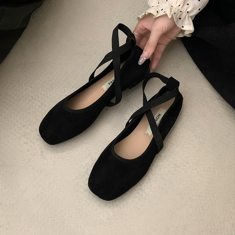 Fashionable temperament pink ballet flats women 2025 new summer with skirt soft soled Mary Jane shoes
