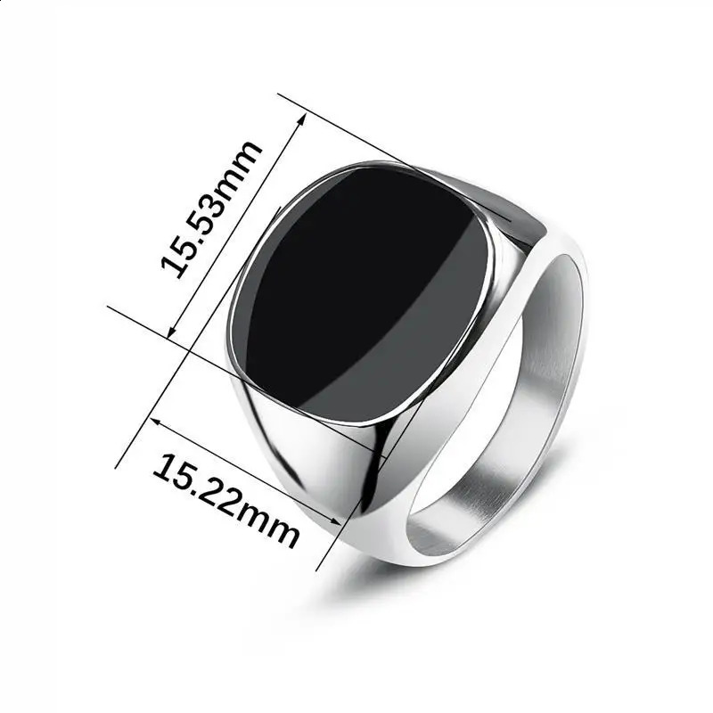 Jiayiqi MenS Ring Punk Rock 316L Stainless Steel Signet Ring For Men Hip Hop Party Jewelry Male Wedding Gift Custom accept 250206