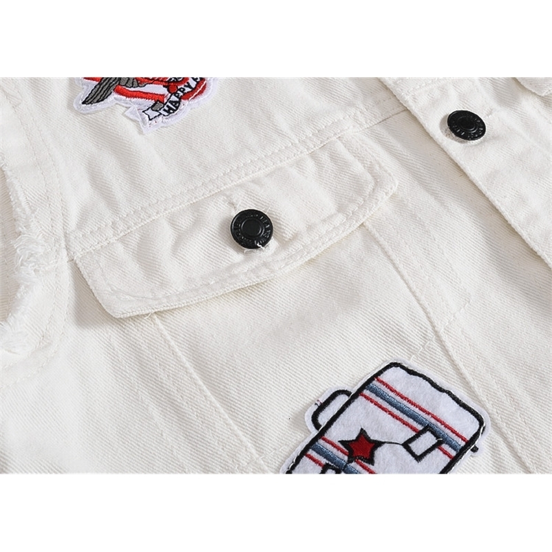 DIMUSI Autumn Mens Vintage Denim Vest Male White Ripped Sleeveless Jackets Men Hip Hop Streetwear Hole Jean Waistcoats Clothing 250206