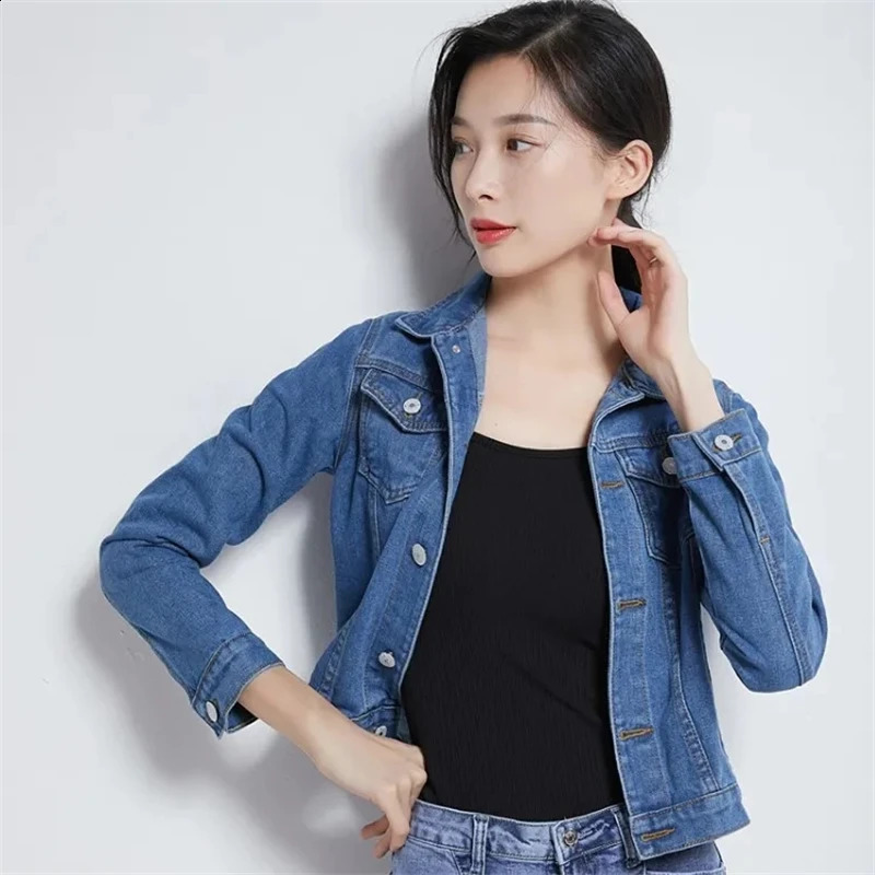 Jackets for Women 2024 Spring Autumn Long Sleeve Denim Coat Vintage Clothing Streetwear Ladies Top Jean Coats 250113Z