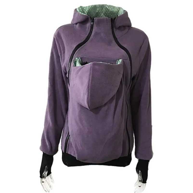 2022 New Autumn Winter 3-in-1 Detachable Baby Sleeping Bag Multifunctional Kangaroo Mom Hooded Sweater Jacket Womens W250207