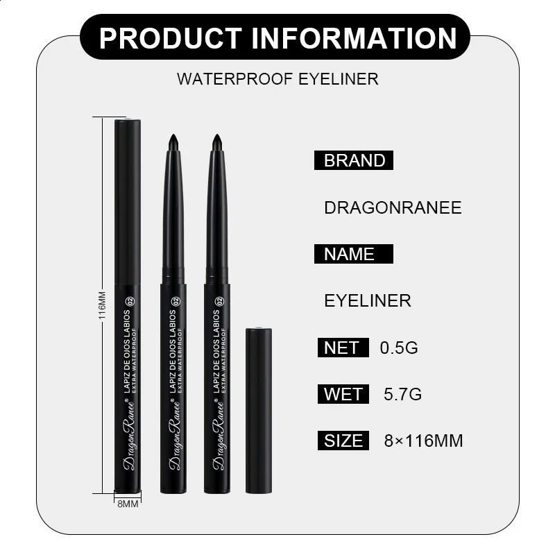 MattePearlescent Eyeliner Gel Pencil Smooth Waterproof White Black Eye Liner Lying Silkworm Pen Cream Makeup for Eyes 250206