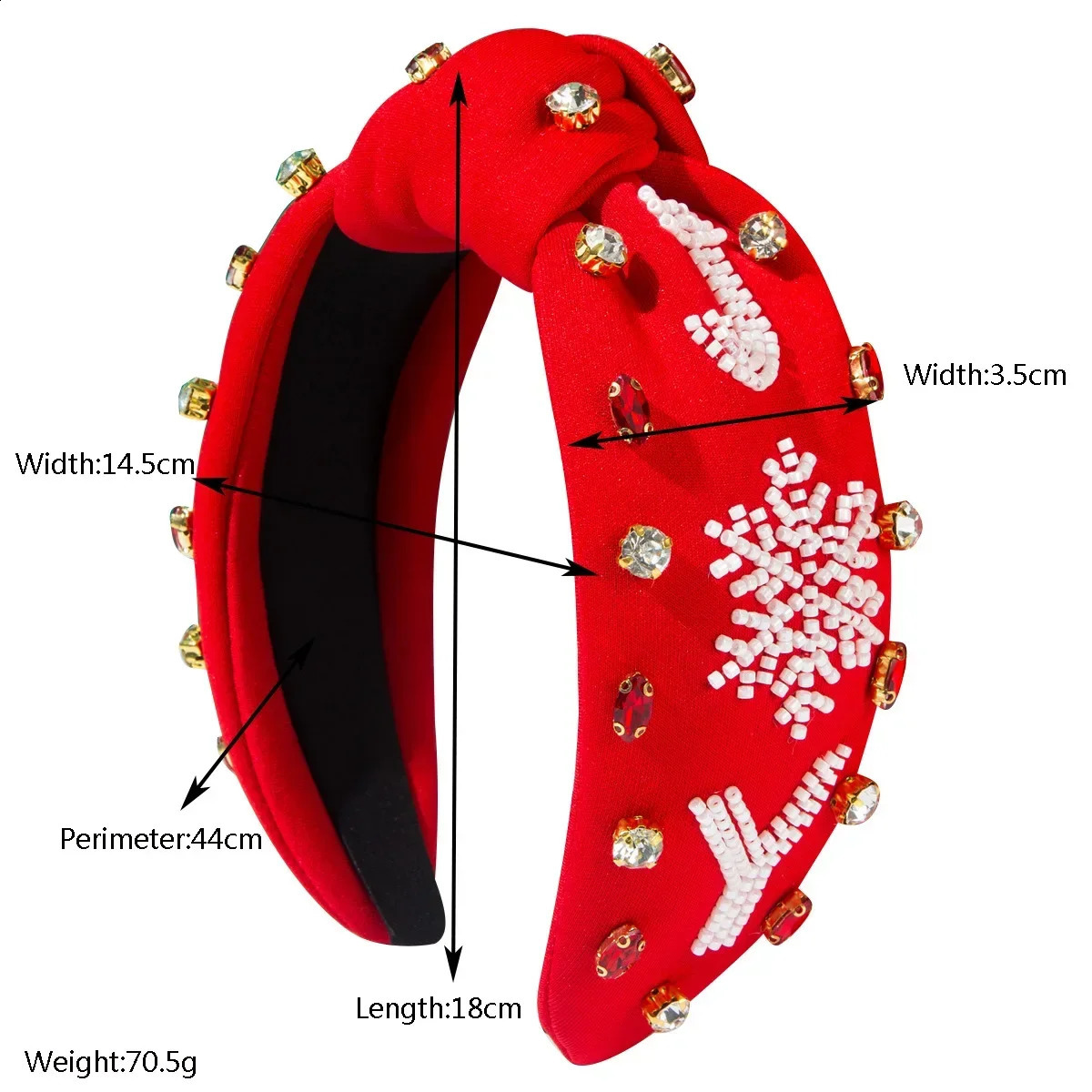 2024 Christmas Headband Bead Snowflake Hand Sewing JY Letters Fashion Knotted Diamond Hair Accessories 250207