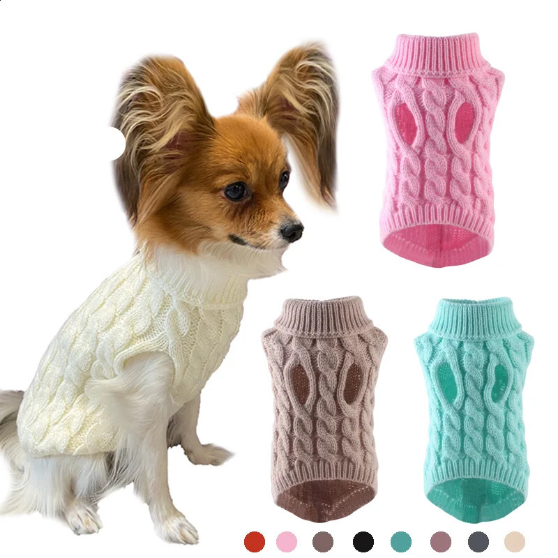 Dog Sweaters for Small Dogs Winter Warm Dog Clothes Turtleneck Knitted Pet Clothing Puppy Cat Sweater Vest Yorkie Coat 250206