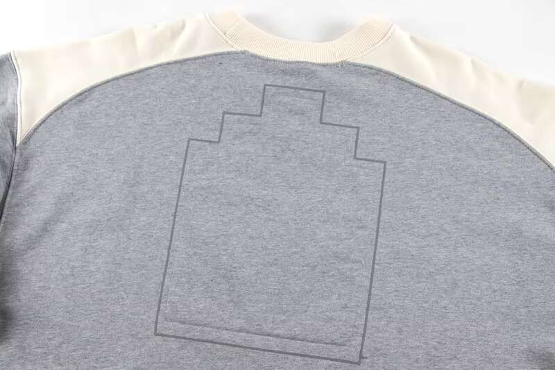 New Simple Style Patchwork Solid Color Sweatshirt Japanese Men's Women's Gray Loose Casual Pullover