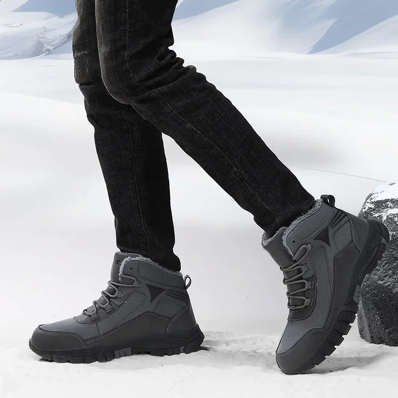 Mens Outdoor Hiking Boots Add Cotton Warm Wear Resistant Fashion Casuals Sports Shoes Plush Comfortable Walking Shoes for Woman 250120