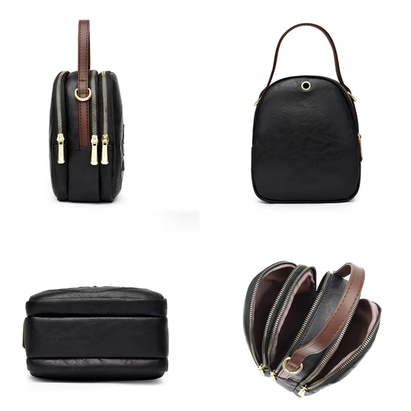 New PU Leather Women Leisure Time Shoulder And Purses Fashionable Lotus Pattern Crossbody Bag Ladies Brand Handbags