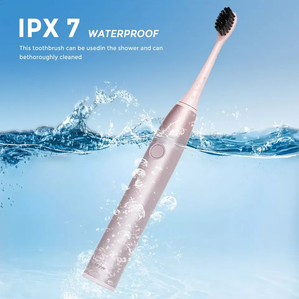 SEJOY Electric Toothbrush for Adults Rechargeable 5 Modes With 8 Replacement Brush Heads 250206