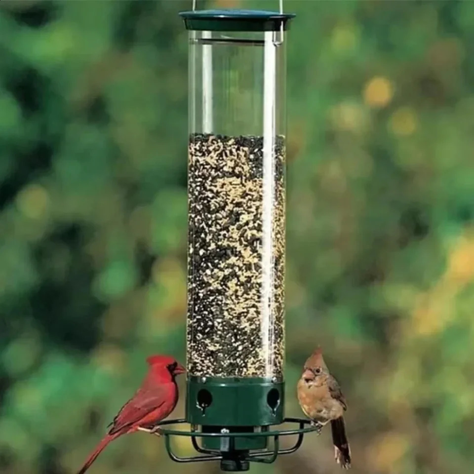 Squirrel-Proof Wild Bird Feeder Portable Bird Feeder For Garden Yard Outdoor Wrought Iron Hanging Hummingbird Feeder 250207