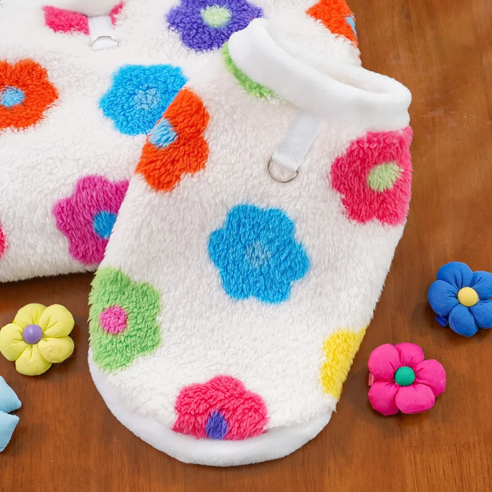 XS-8XL Pet Winter Warm Vest Puppy Clothes for Small Medium Big Dog Soft Golden Retriever Vest With Flower Clothing Pet Suppllies 250206
