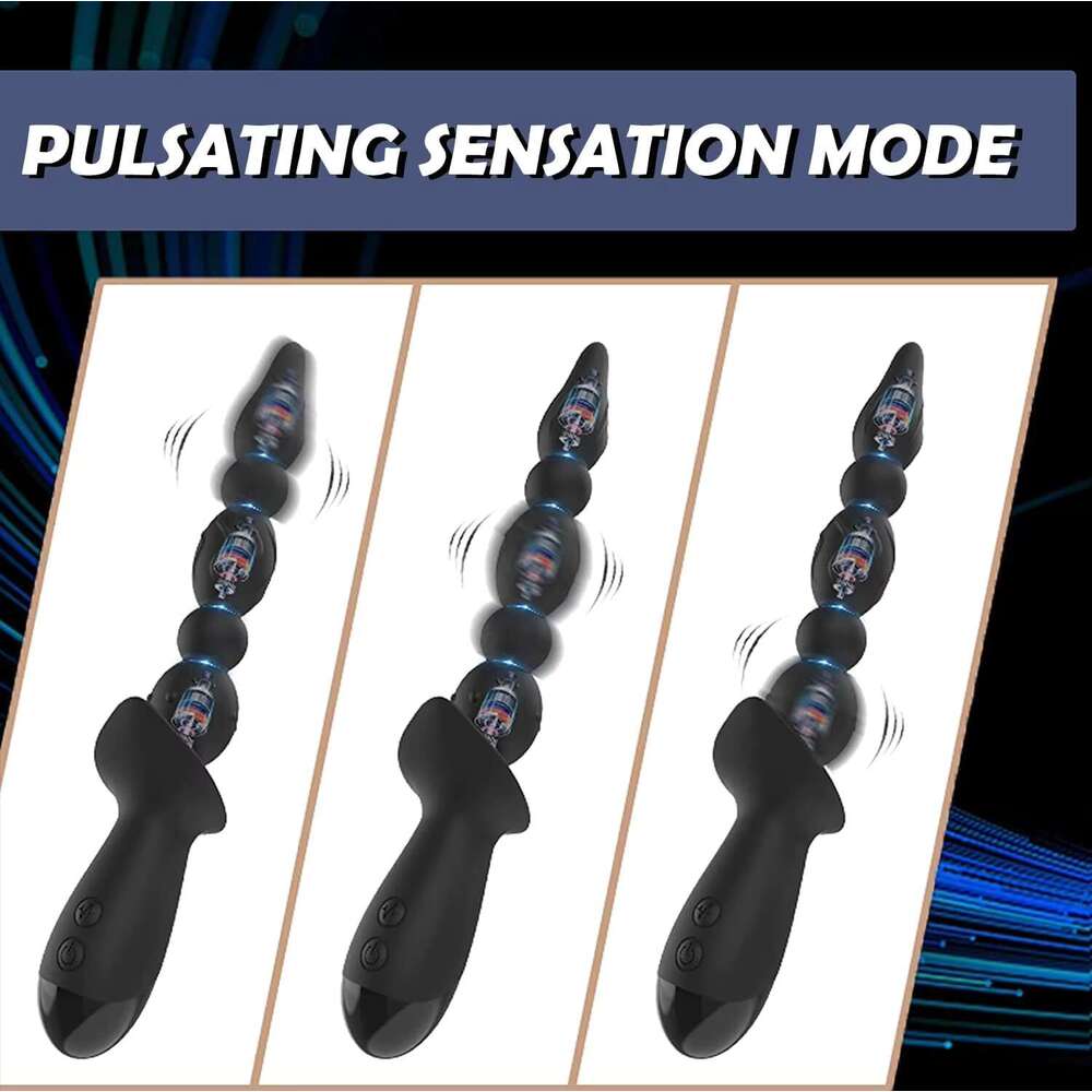 Vibrating Beads Vibrator 10 Frequency Vibration With 3 Strong Shock Motor Anal Sex Prostate Massager Rechargeable Toys