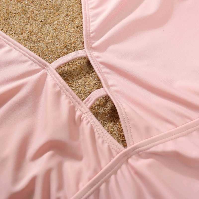 Mom and Daughter Matching Clothes 2024 Summer Women Girls One-Piece Suit Swimwear Ruffles Beachwear Push Up High Waist Swimsuit W250207