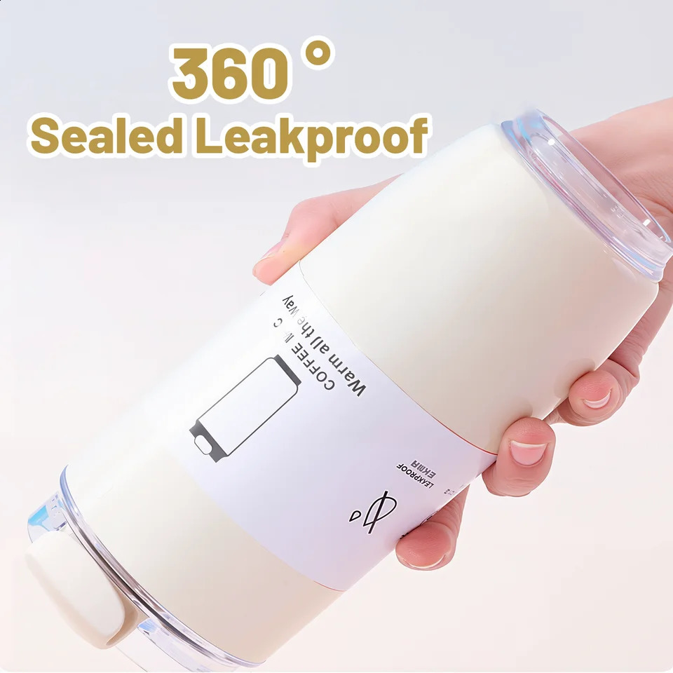 15oz Insulated Stainless Steel Tumbler Vacuum Sealed Travel Coffee Mug | Reusable Thermal Cup With Lid Paracord Handle| Leak 250207 W260226