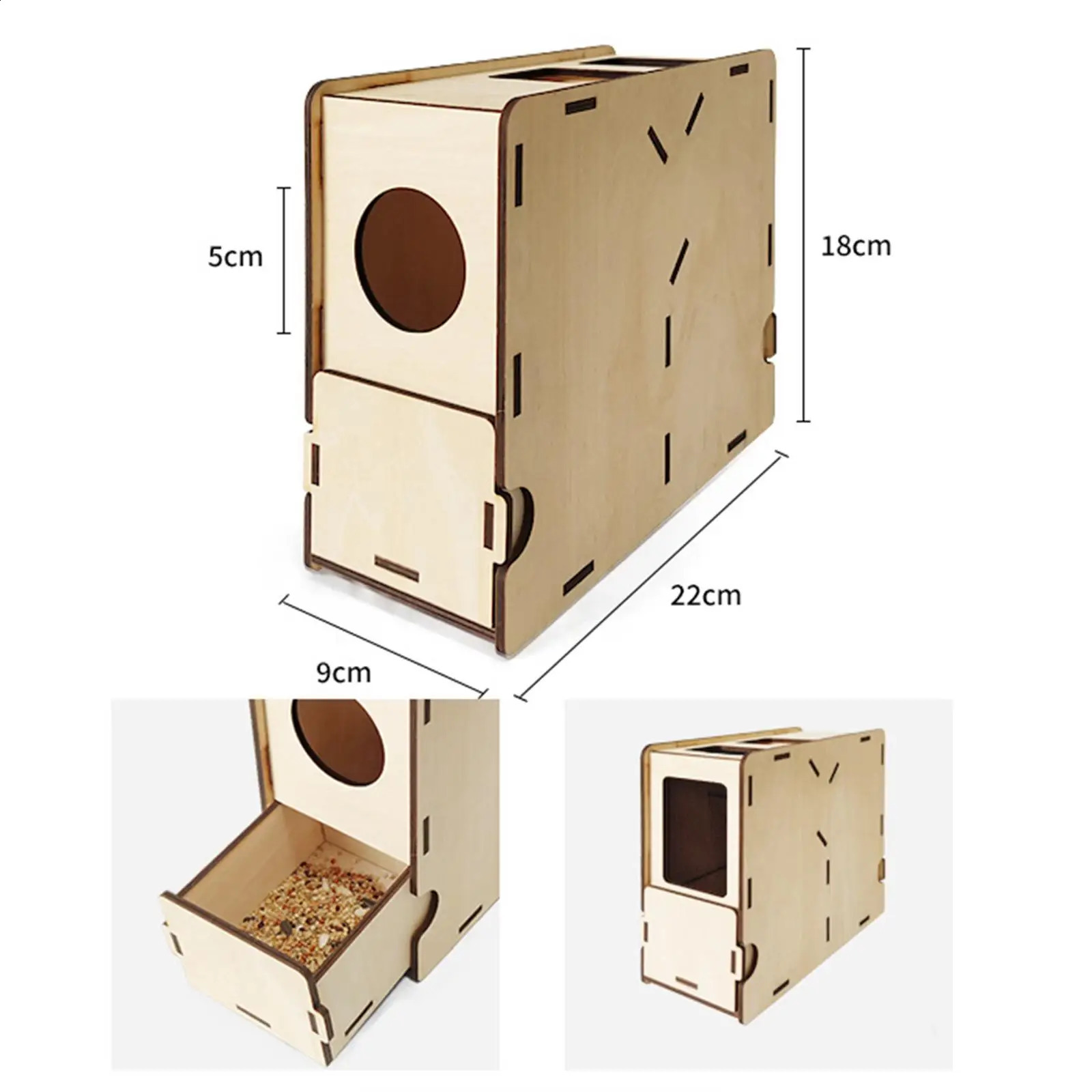 Bird Food Blowing Machine Grain Blown Shell Machine Splitter Separator DIY Wooden Assembly Box for Park Farm Shops Household 250121