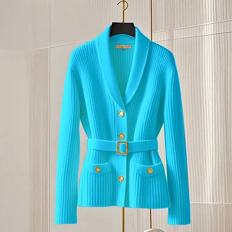 Autumn/Winter 2025 Loose Unique Lazy Wind Womens Knitting Cardigan Sweater Jacket Long-Sleeved Advanced Ladies Sweater Coat 250206