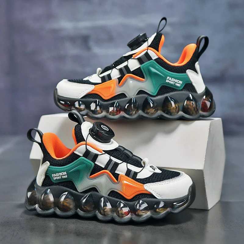 New young childrens casual sports shoes girls jelly soles childrens breathable mesh coaches casual air bubbles boys running shoes W250207
