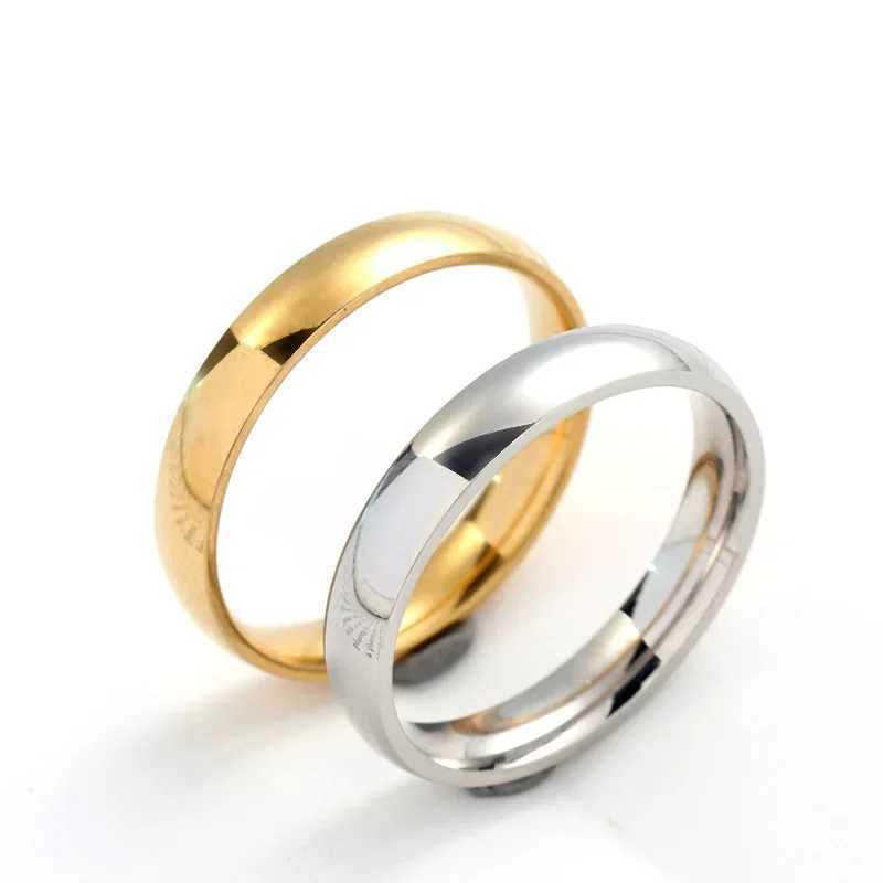 Classic 4mm Curved Stainless Steel Couple Ring Charm Men Women Titanium Steel Rings Best Party Gift Jewelry W250207