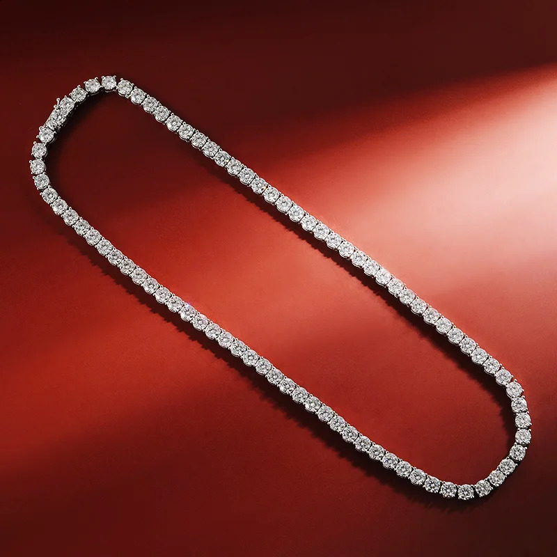 OEVAS M/4MM/5MM/6.5MM Tennis Necklace For Women Top Quality 100% 925 Sterling Silver Sparkling Party Fine Jewelry 250120