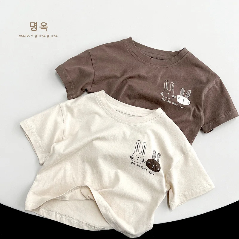 Summer TShirt for Girls for Boy Baby Children Short Sleeve Cat Cartoons Clothes Things T Shirt Kids White Top 250207