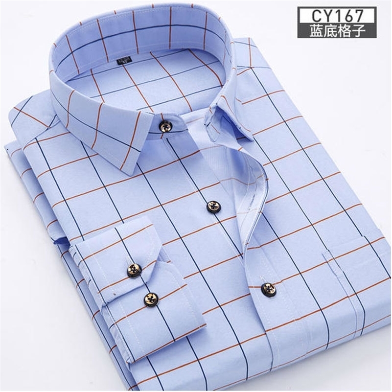 mens shirt long sleeve spring and summer thin business casual wear fashion breathable slim print high quality plaid 250206