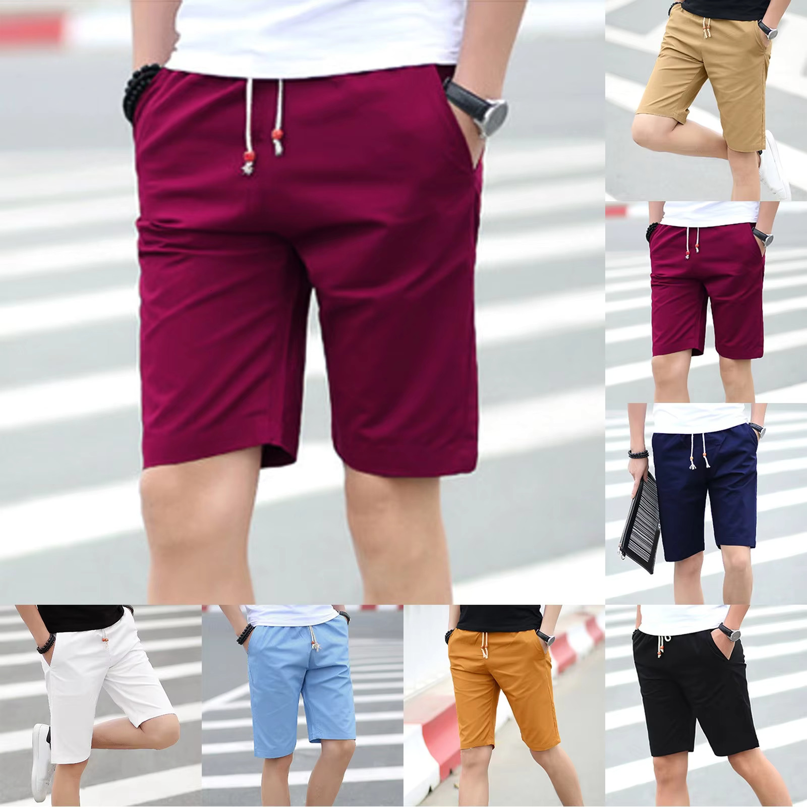 2025 New Men's Casual Elastic Waist Drawstring Summer Beach Shorts Men's Swimsuit Surfboard Shorts Underwear Fitness Carnival Pants